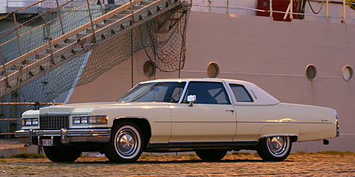 A 1976 Cadillac Coupe deVille